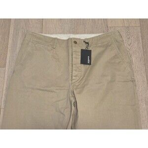 NWT Buck Mason Paperback Twill Maverick Slim Chino Pants Uniform Khaki 36 READ